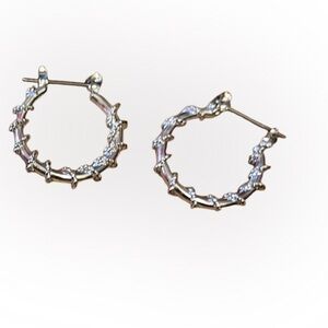 Silver Hoop Earrings Rhodium Bewitching Twisted Hoop Earrings for Women One Size